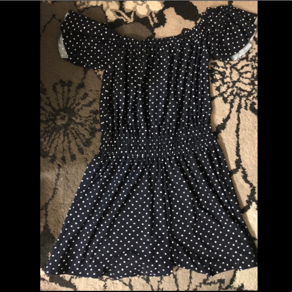 Navy and white romper shorts